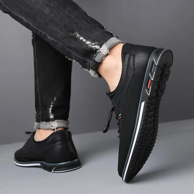 Zapatos casuales de hombre sin cordones, mocasines de poliuretano transpirables