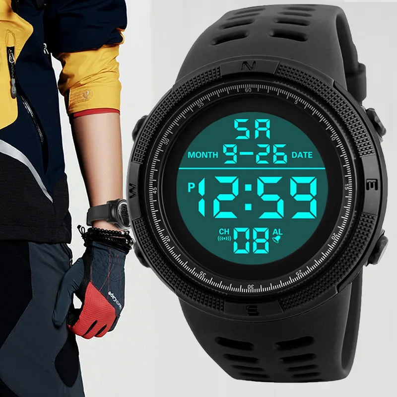Reloj Digital para hombre, reloj de pulsera deportivo militar, relojes deportivos multifunción resistentes al agua, reloj electrónico para niños y estudiantes, regalos para hombres