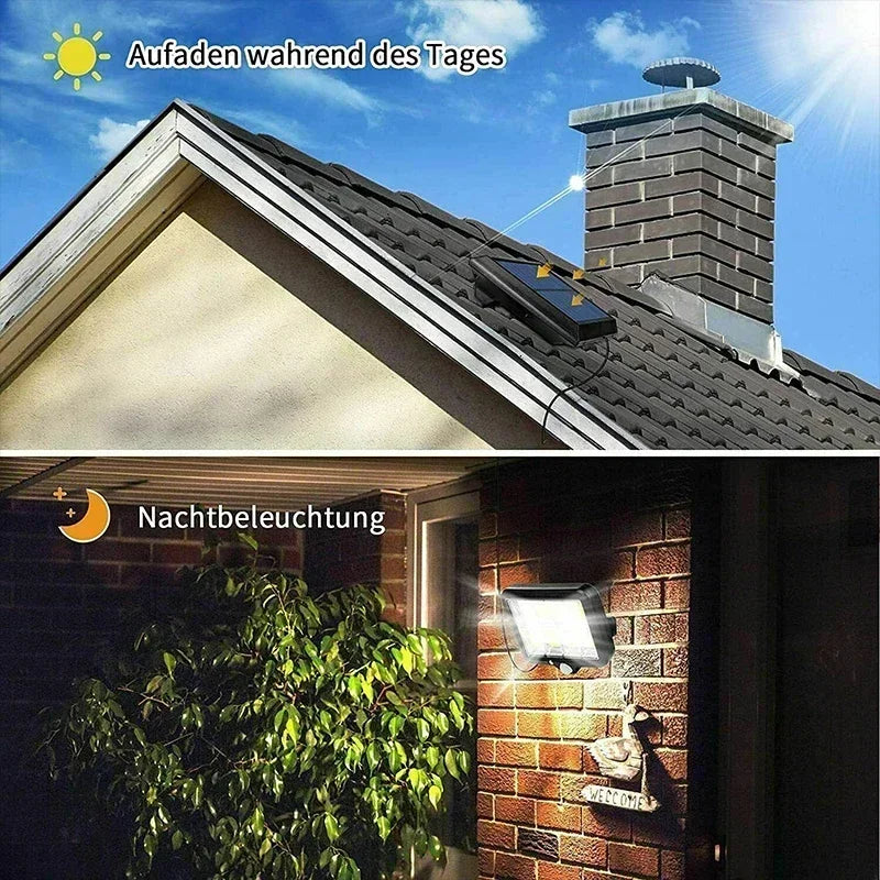 Lámpara de pared dividida con Sensor Solar, 3/2/1 Uds., 3 modos, movimiento impermeable, farolas de jardín, lámpara Solar, luz de jardín 160/120/100COB