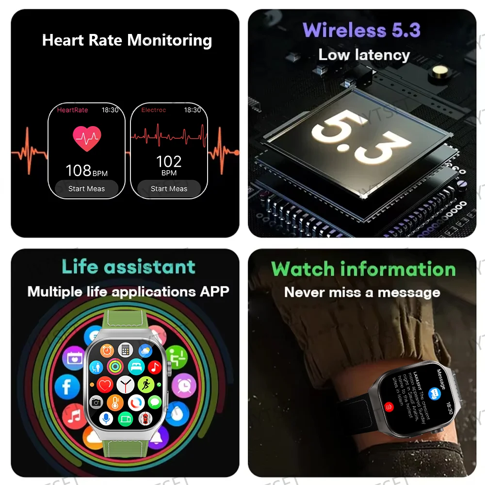 Reloj inteligente LAXASFIT con pantalla curva de 2,01 pulgadas para hombre, Bluetooth 5,3, llamada HD, múltiples modos deportivos, reloj inteligente para mujer, regalos de vacaciones