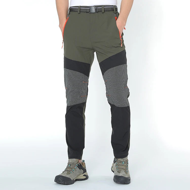 Pantalones de Montañismo al aire libre para hombre con pantalones elásticos de secado rápido de cuatro lados, pantalones rápidos transpirables elásticos ligeros y finos de verano