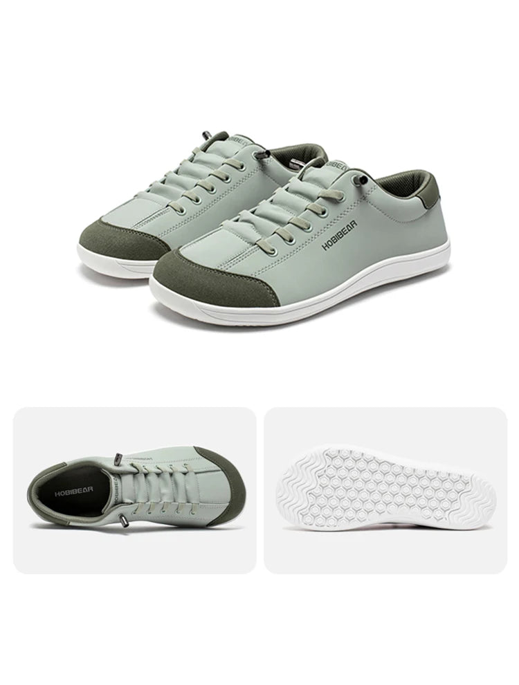 HOBIBEAR zapatos descalzos Unisex punta ancha zapatillas de deporte de cuero Artificial Zero Drop Slip On zapatos cómodos ligeros al aire libre