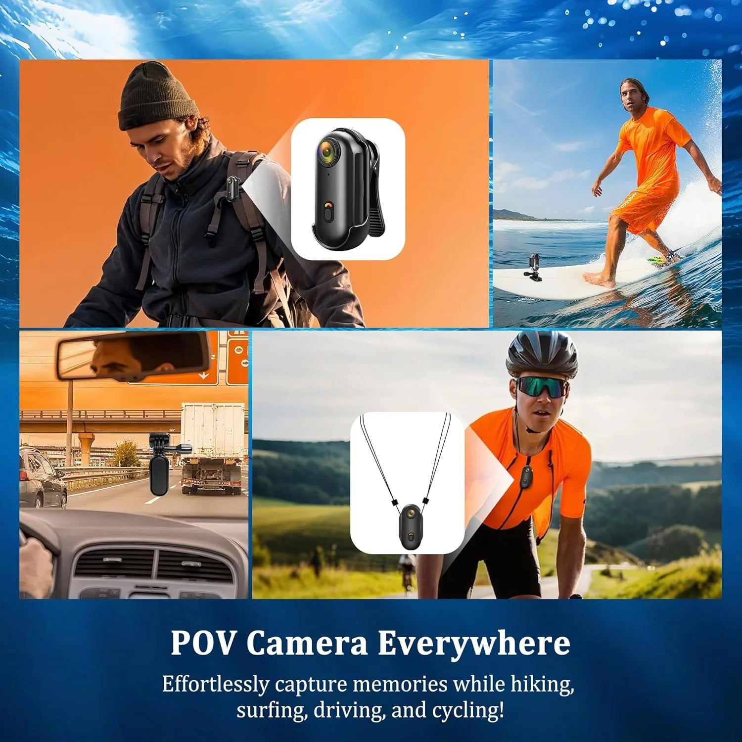 Bodycam 4K magnética con WiFi, impermeable y clip giratorio para exteriores