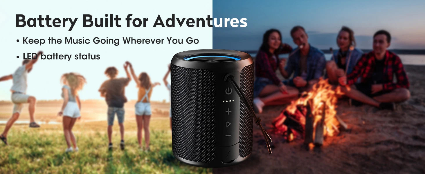 OHYAO X2 Mini Altavoz Bluetooth con Volumen Más Alto y Bajos Mejorados, IPX7 Impermeable, Inalámbrico, Bluetooth 5.3, Caja de Música Portátil