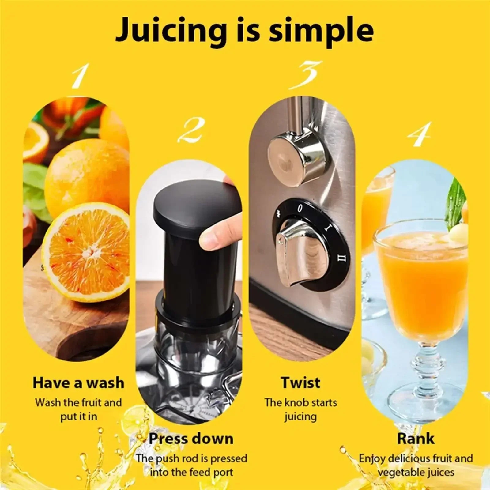 Extractor de Jugo Centrífugo de Acero Inoxidable para Frutas