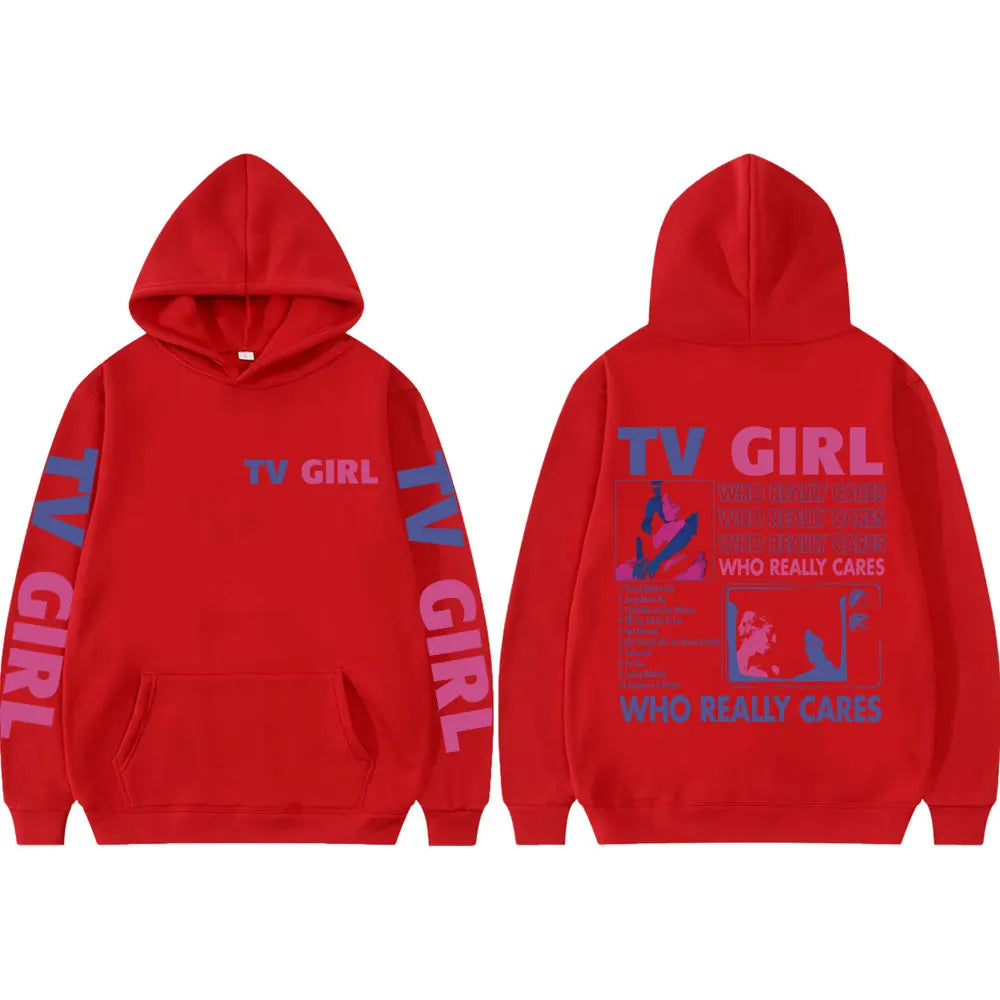 Hoodie Estampado TV Girl Who Really Cares | Buzo con Capucha