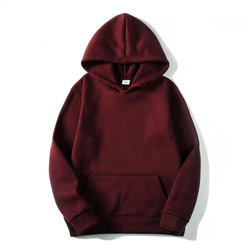 Sudadera con Capucha Casual para Hombre y Mujer, Color Sólido