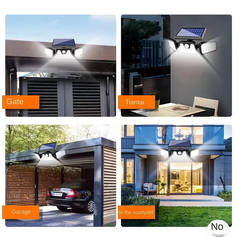Lámpara Solar 74 LED Sensor de Movimiento IP65 para Jardín