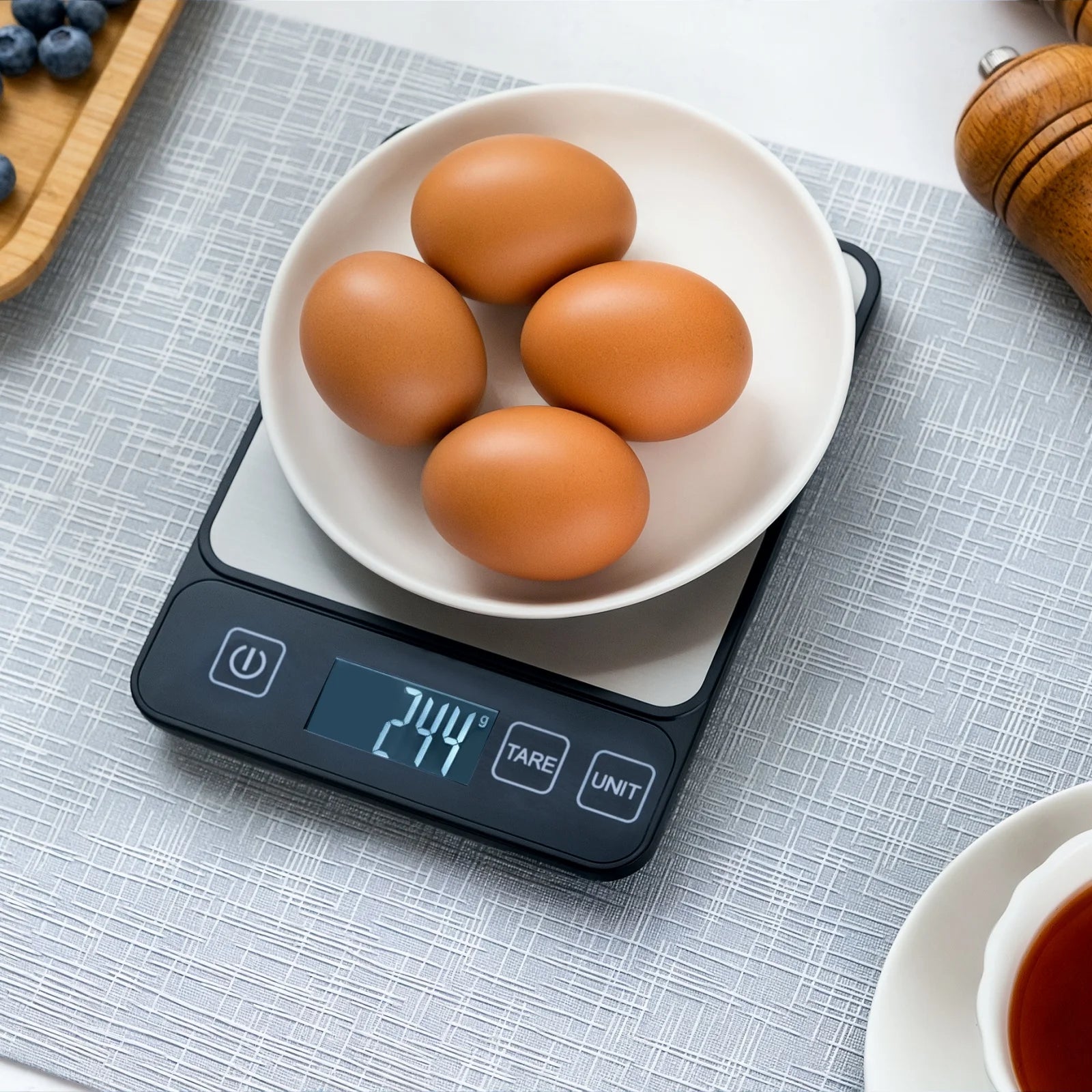 Báscula de cocina mejorada, báscula electrónica de alta precisión, alta calidad, para hornear alimentos, café, té, fruta, herramienta profesional esencial para el hogar
