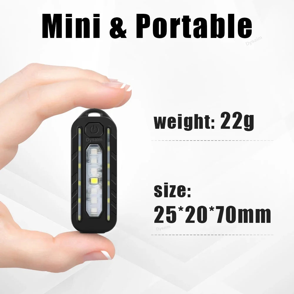 Linterna LED con recarga USB, luz de trabajo, llavero, linterna para policía, luces con Clip para hombro, luz intermitente de advertencia, lámpara para exteriores