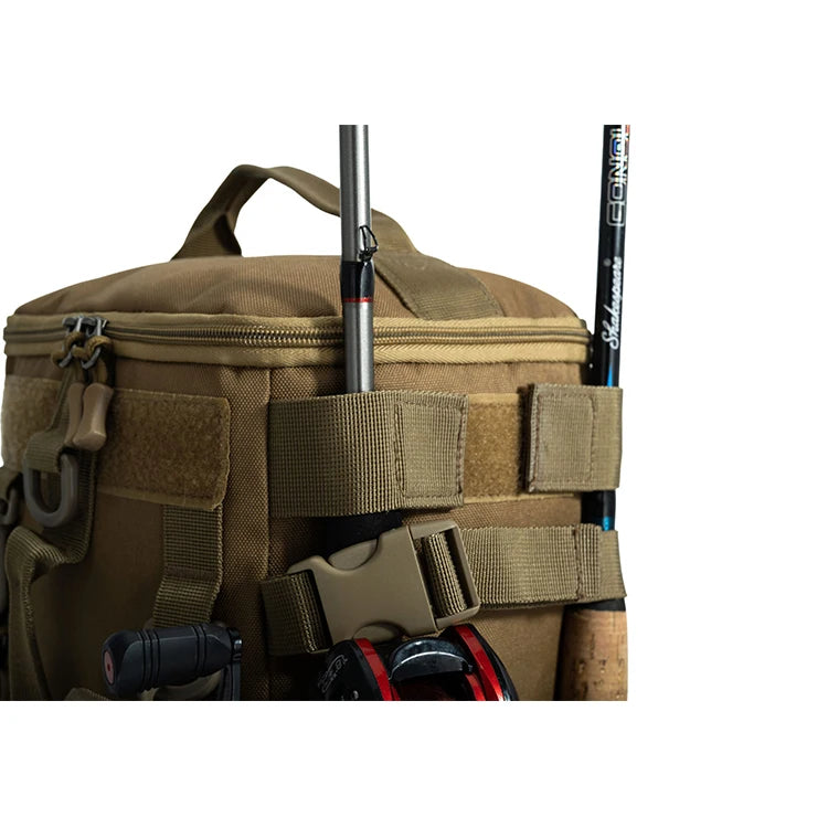 Mochila de pesca súper grande de 42L con asiento de poste |   correa de hombro acolchada |   camping, senderismo, almacenamiento de aparejos de pesca, entusiastas al aire libre