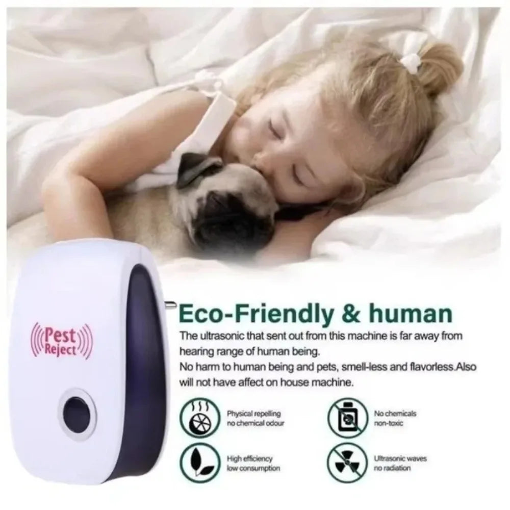 Repelente ultrasónico de plagas enchufable, control electrónico de insectos, repelente de mosquitos para el hogar, repelente de ratones, hormigas, arañas, cucarachas