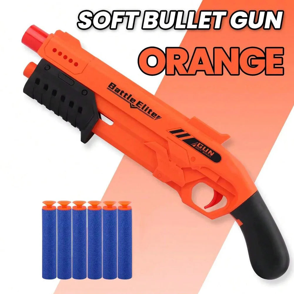 Lanzador de dardos de espuma Manual, bala suave duradera para exteriores, juguete de batalla, pistola de juego para niños y niñas, regalos de Halloween y Navidad