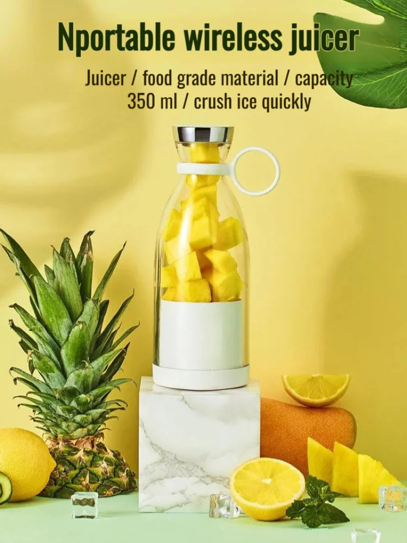 Licuadora Portátil USB 380ml con 6 Cuchillas de Acero Inoxidable