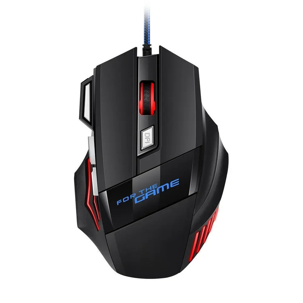 1 unidad, nuevo ratón USB para juegos Hyperspeed, ratón ergonómico retroiluminado RGB para juegos, ratón con cable 7D Esports para ordenador portátil y Gamer