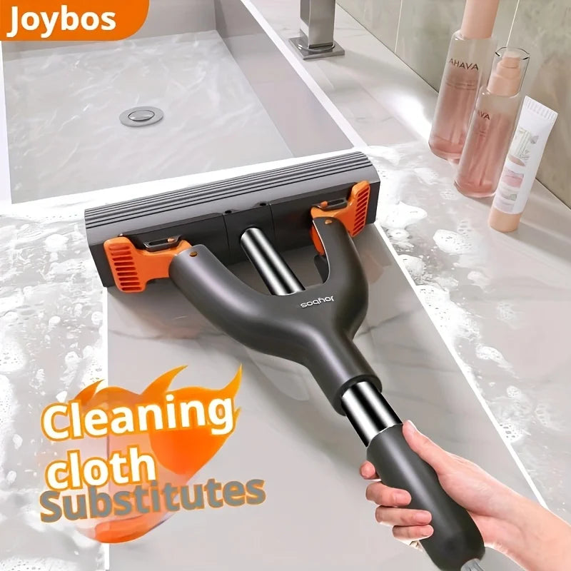 Mini fregona de esponja Joybos con sistema push-pull, uso multiusos