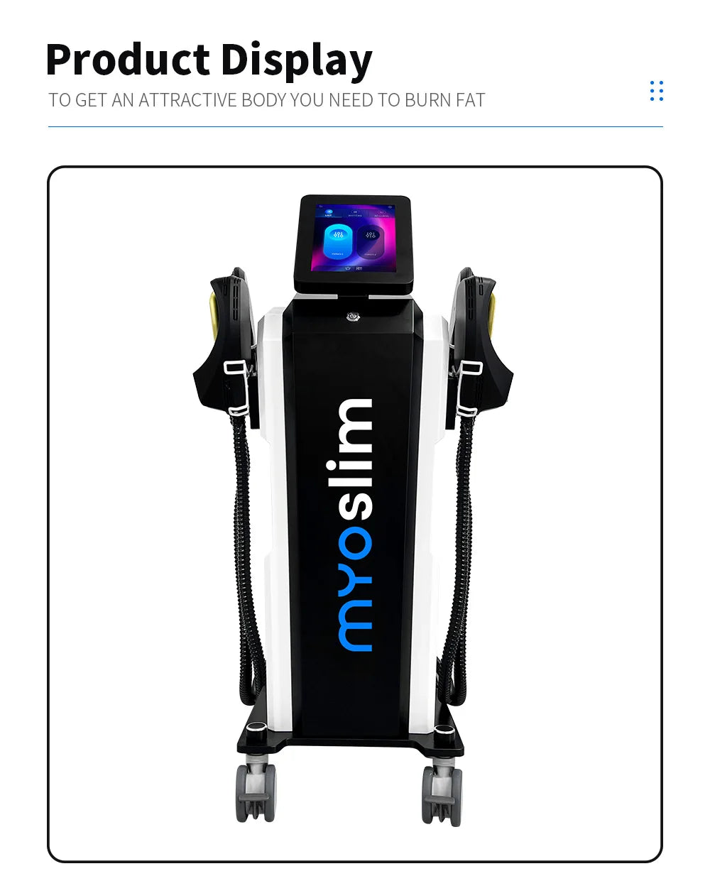 Myoslim 15 Tes 6500W NEO Slimming Nova, Quemador de Grasa, Estimulación Muscular EMS, Estimulación Electromagnética Corporal, Pantalla Plegable Profesional