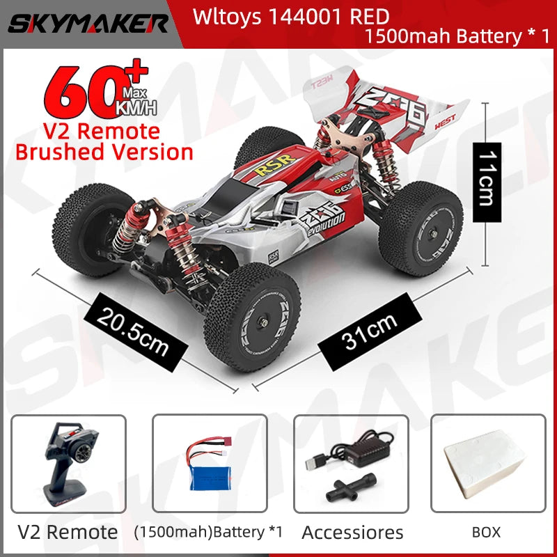 WLtoys 144001/144010 Auto RC Sin Escobillas 1:14 4WD 60km/h