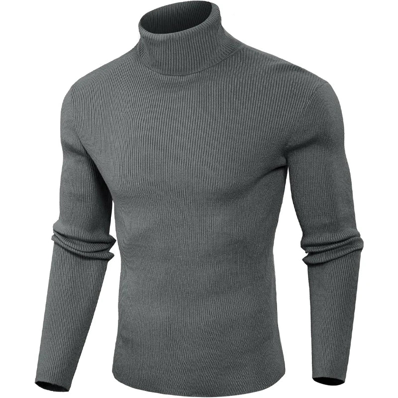 Juego de animales, blusa fría de lujo para hombre, suéteres informales, jersey de lana con cuello alto, camisetas básicas a rayas, sudadera cálida de punto para hombre