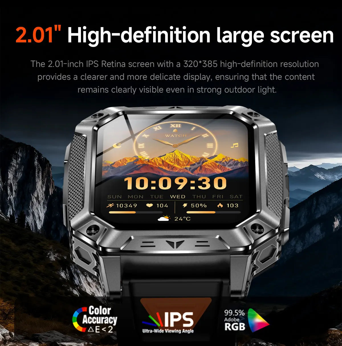 Reloj Inteligente AMOLED con GPS y Bluetooth Hombre