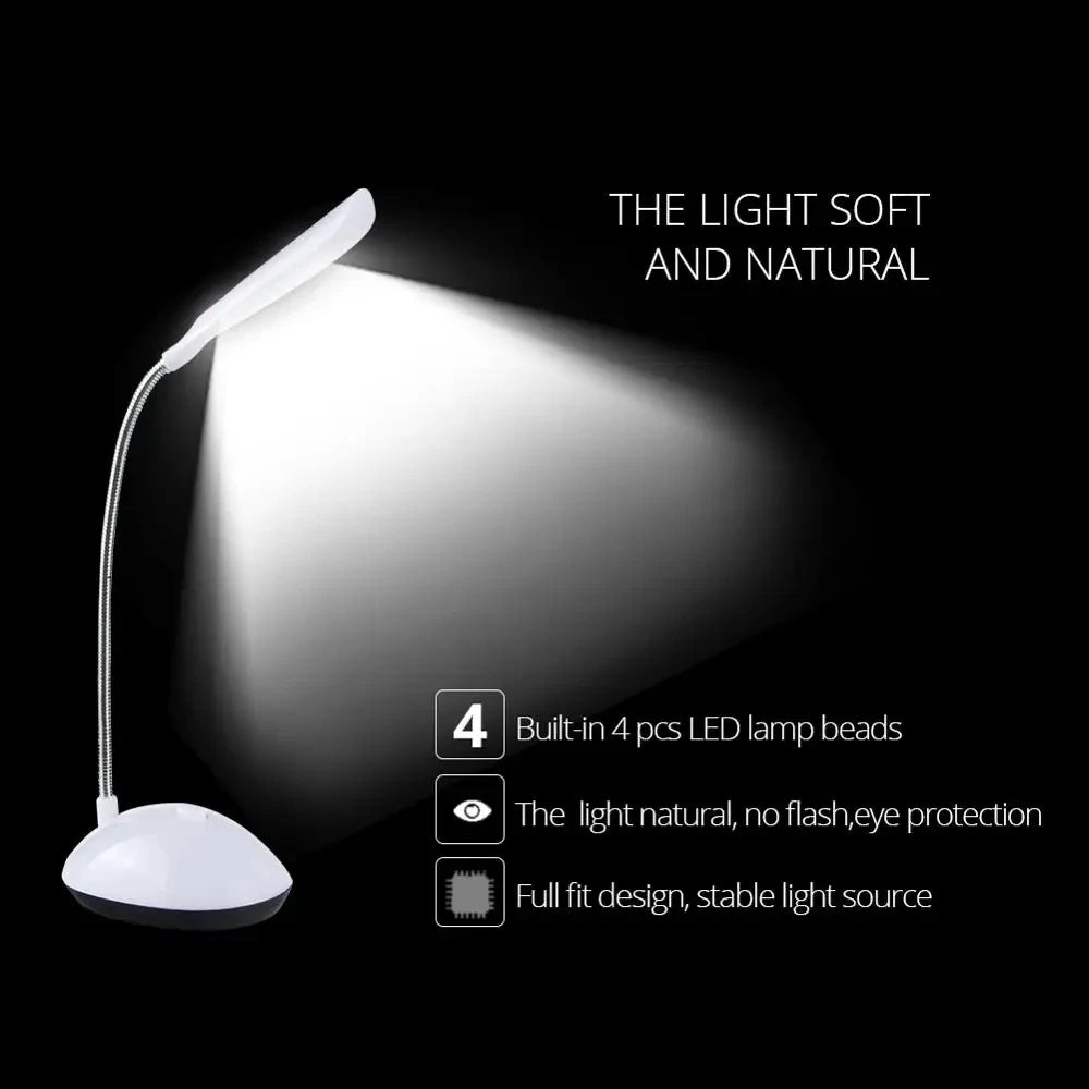 Lámpara LED de Lectura Portátil Flexible para Mesa