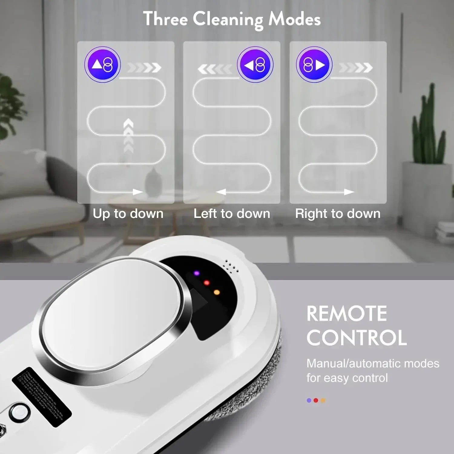 Robot inteligente para limpieza de ventanas, limpiador de cristales eléctrico con Control remoto para el hogar, limpiador de ventanas de balcón de gran altura
