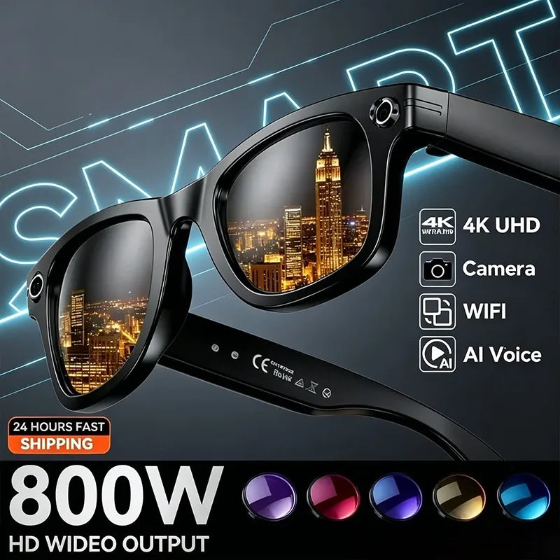 Gafas Inteligentes 4K con Cámara IA y Traducción