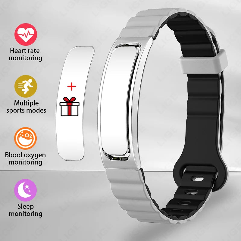 Pulsera inteligente con monitor cardíaco y seguimiento de sueño
