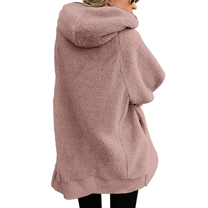 Bella Philosophy-sudaderas con capucha para mujer, suéter largo con cremallera, sudaderas con capucha de manga larga ajustadas, abrigo liso, Otoño e Invierno