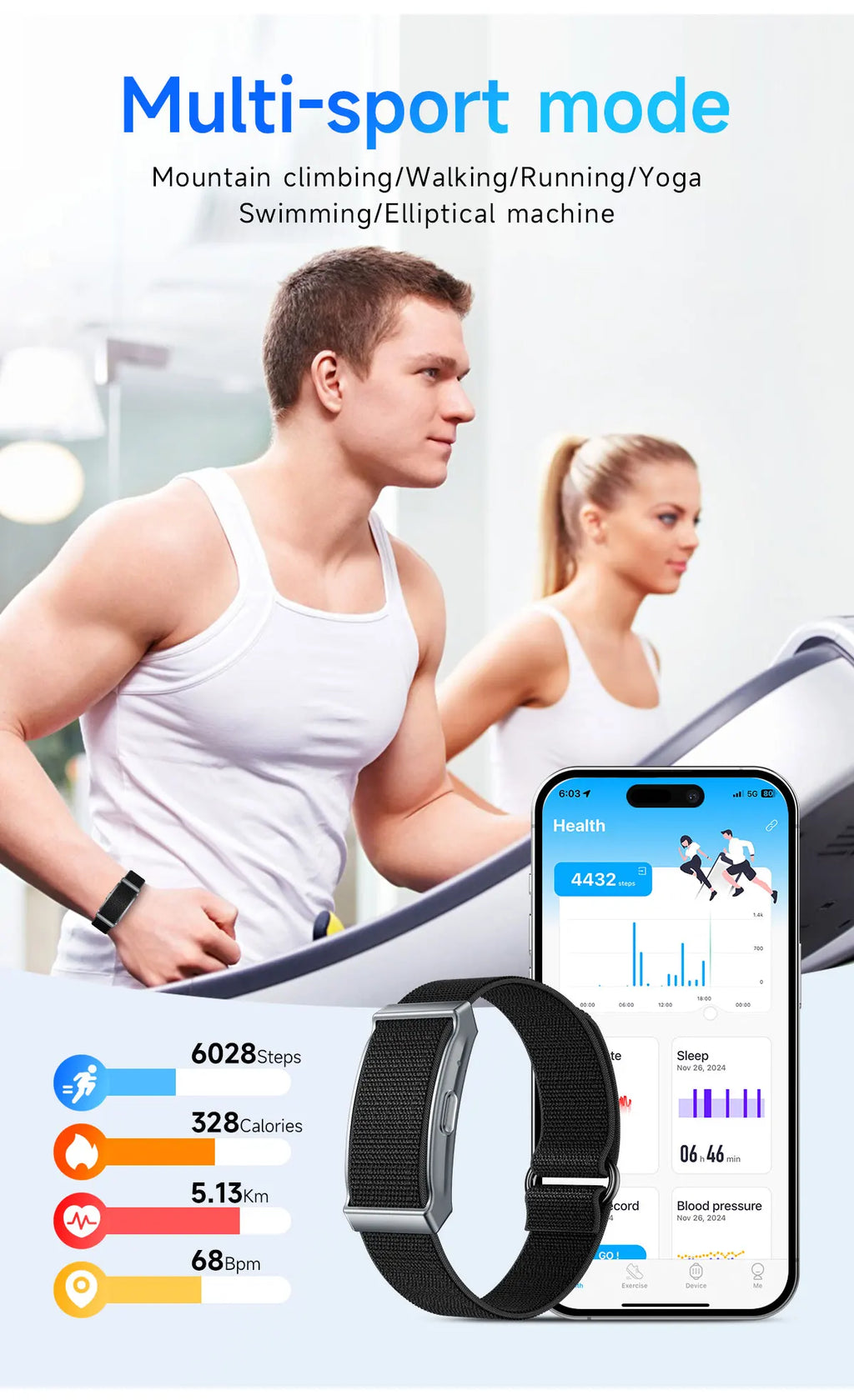 LIGE Reloj Inteligente sin Pantalla IP68