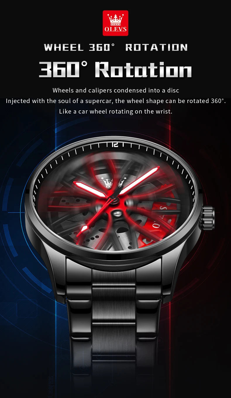 Reloj de Cuarzo OLEVS 9937 para Hombre con Esfera Giratoria de Acero