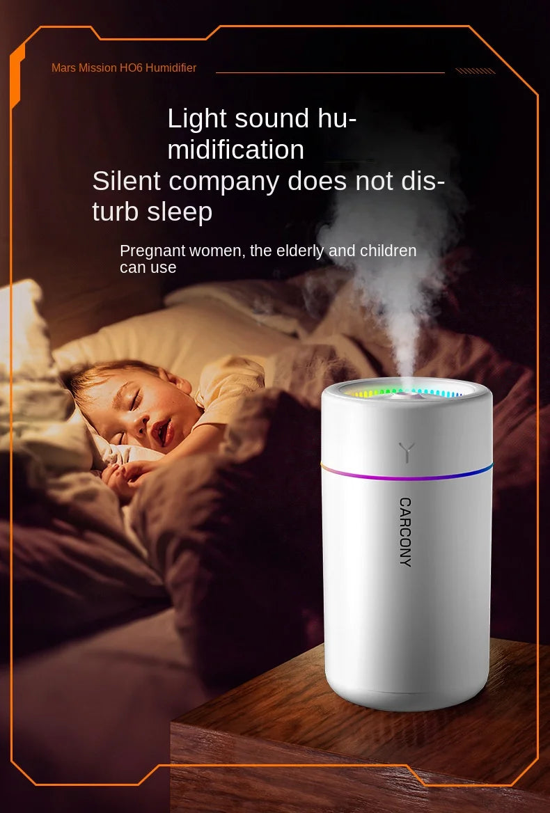 Humidificador ultrasónico Searide 280ml con difusor de aromas y luz de colores