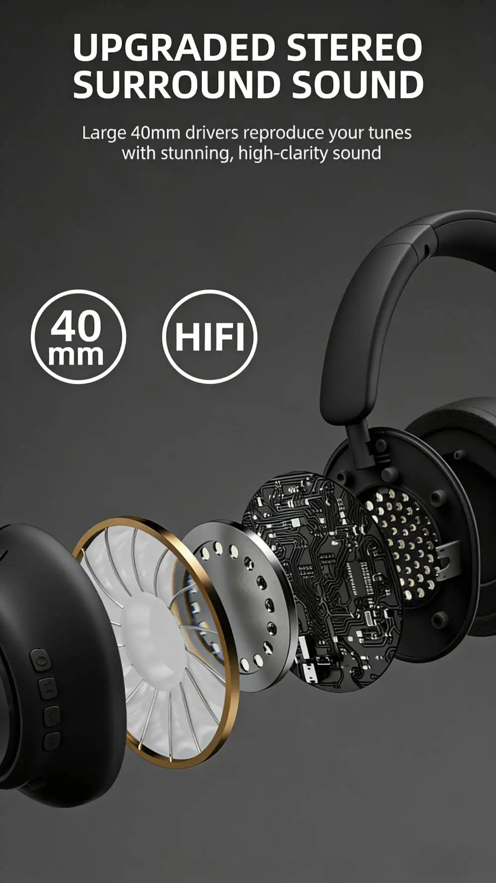 TD-20 Auriculares Bluetooth 5.3 Audio Espacial 3D