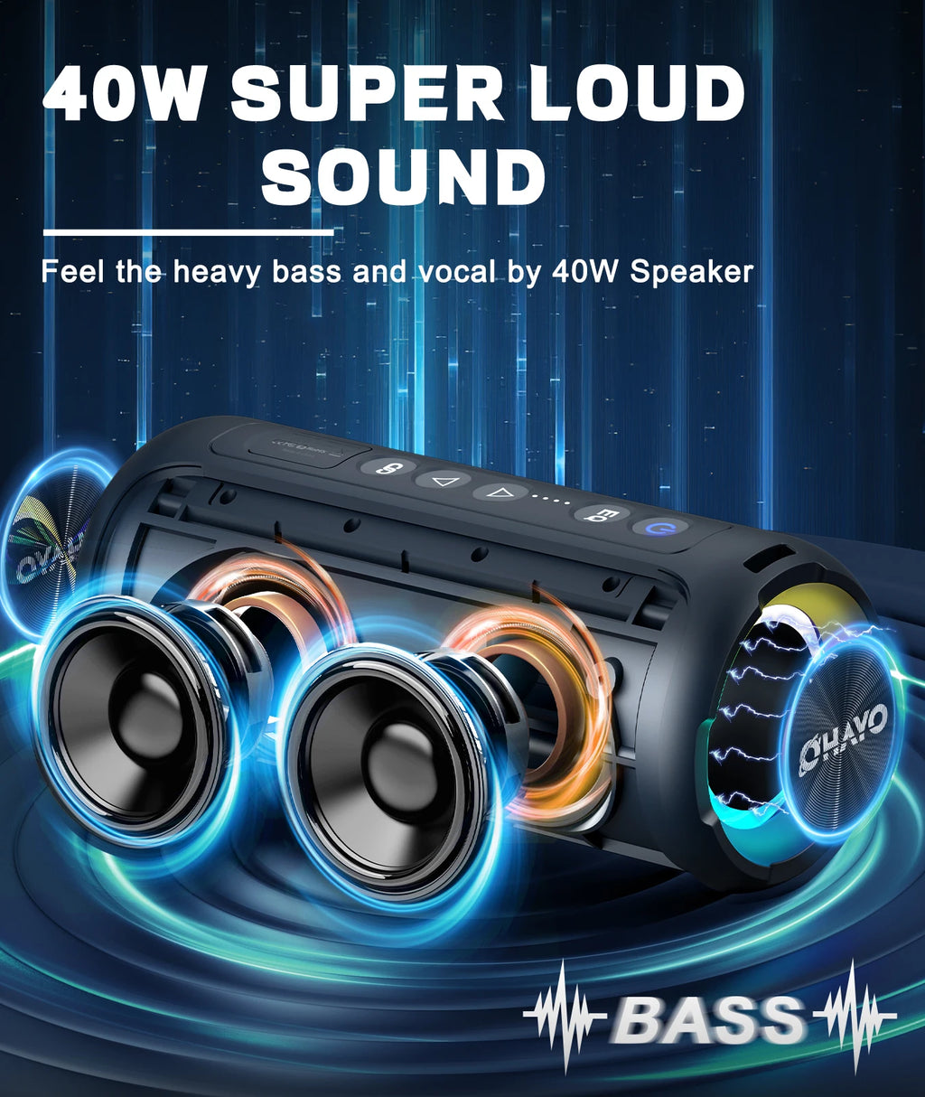 Ortizan X8 Pro Altavoz Bluetooth resistente al agua caja de sonido potente portátil bajo Boost doble emparejamiento altavoz inalámbrico verdadero TF/AUX in