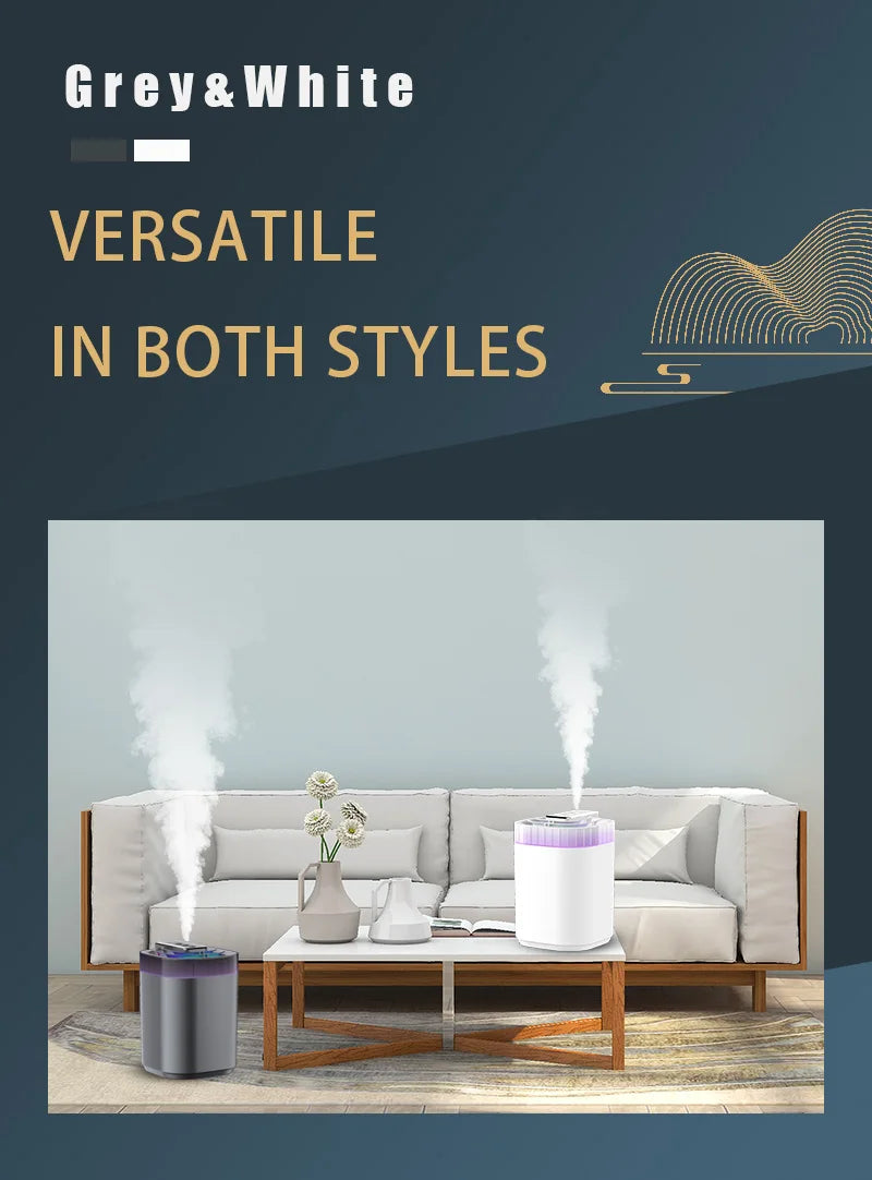 Humidificador Ultrasónico 3L con Luz Nocturna USB