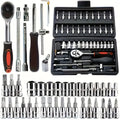 Juego de herramientas de reparación mecánica de automóviles, multifuncional con enchufe, llave y juego de trinquete, reparación de automóviles, kit de herramientas mecánico, 150/46 Uds.