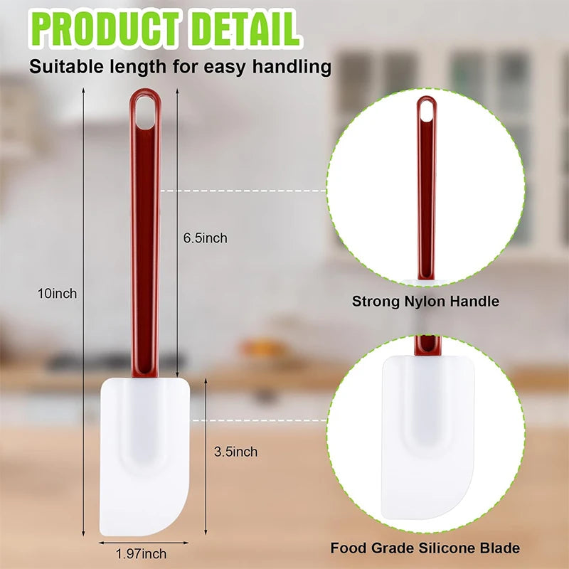 LMETJMA-espátula de goma resistente al calor, espátula de silicona antiadherente, raspadores, espátula comercial para hornear de cocina de alta temperatura JT491