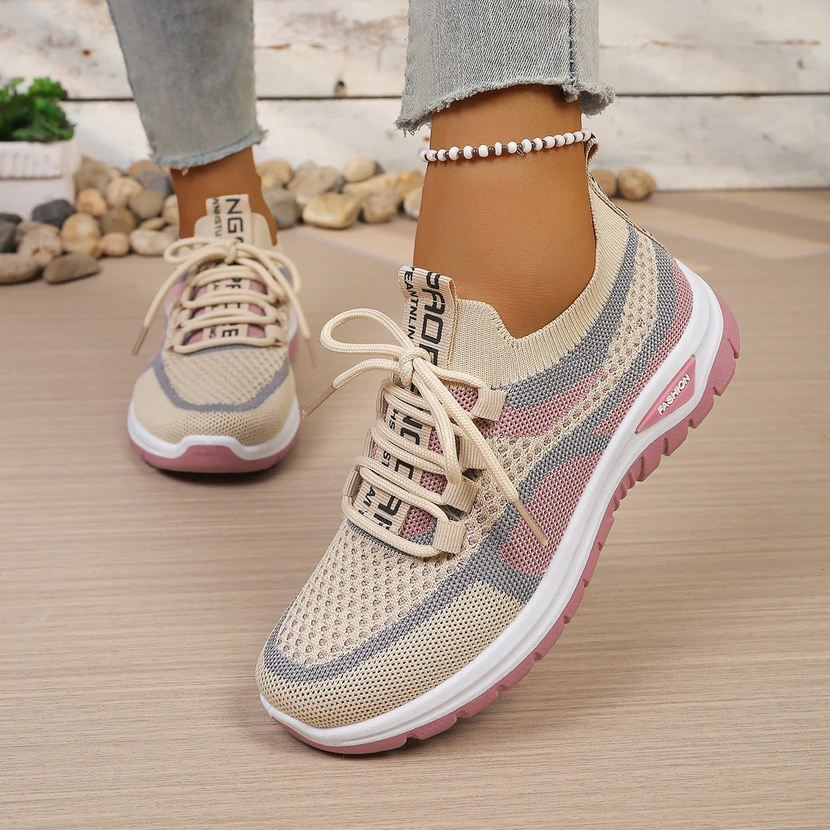 Zapatillas Informales de Lona para Mujer con Cordones