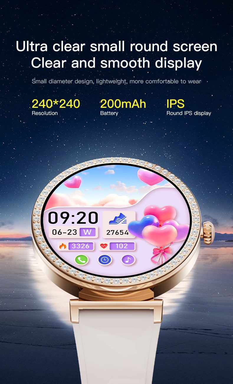 LIGE Reloj Inteligente Lujo con Diamantes GPS