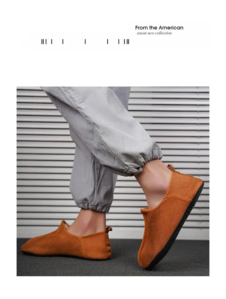 YRZL zapatos de algodón de invierno para hombre, zapatillas ligeras sin cordones cálidas, mocasines de algodón de felpa para dormitorio y hogar, zapatos cálidos de invierno Unisex