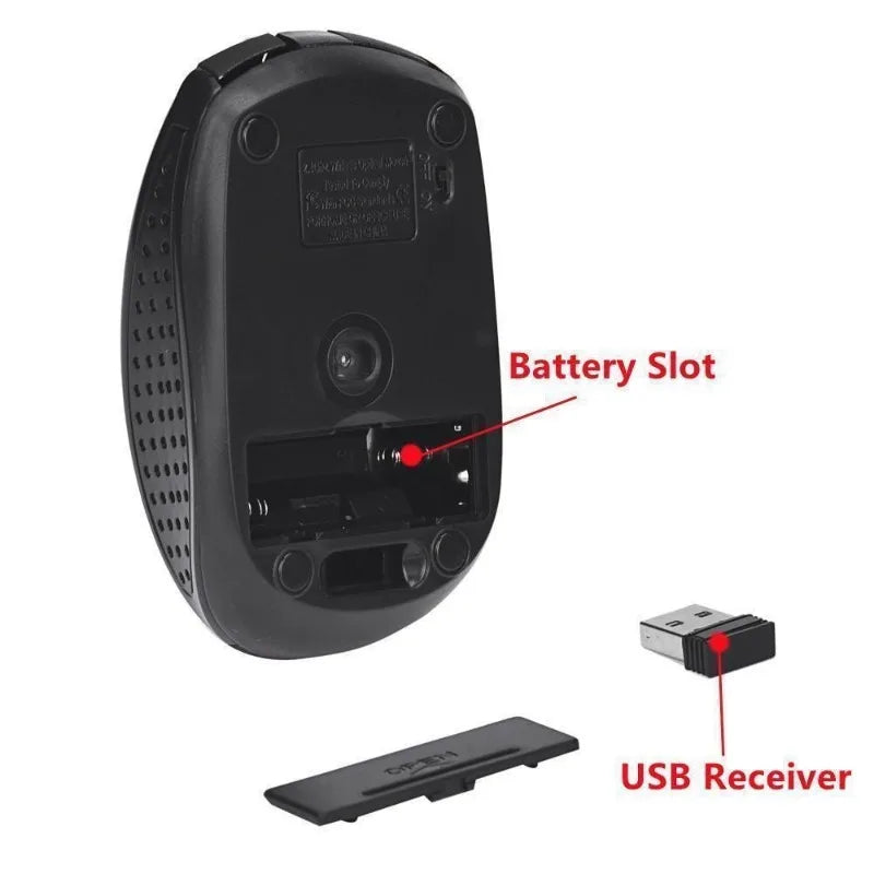 Ratón inalámbrico para juegos de 2,4 GHz con receptor USB para PC, portátil, ordenador de sobremesa