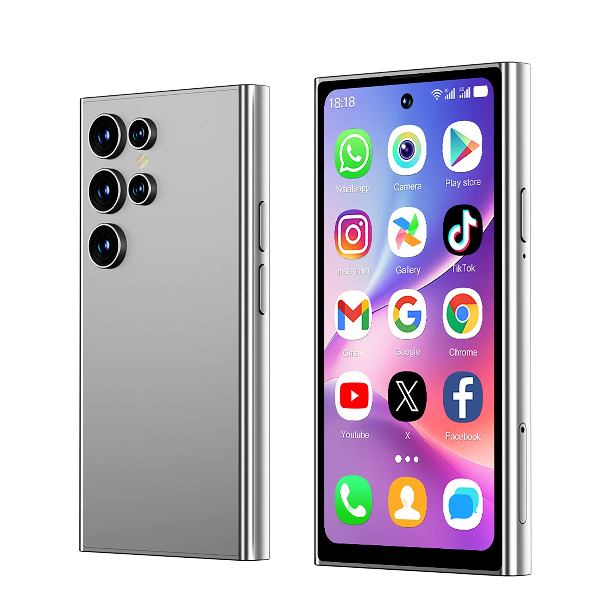 SERVO S27 MINI Android Palm Smartphone 3G WCDMA RAM 2GB ROM 16GB Google Play Desbloqueo facial Dual SIM Pantalla de 4,0 "Mini teléfonos inteligentes