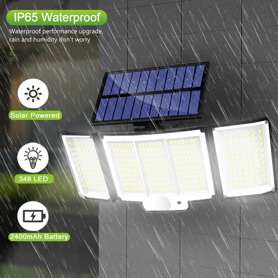 Luz Solar LED con Sensor de Movimiento 234/318/348 LEDs IP65