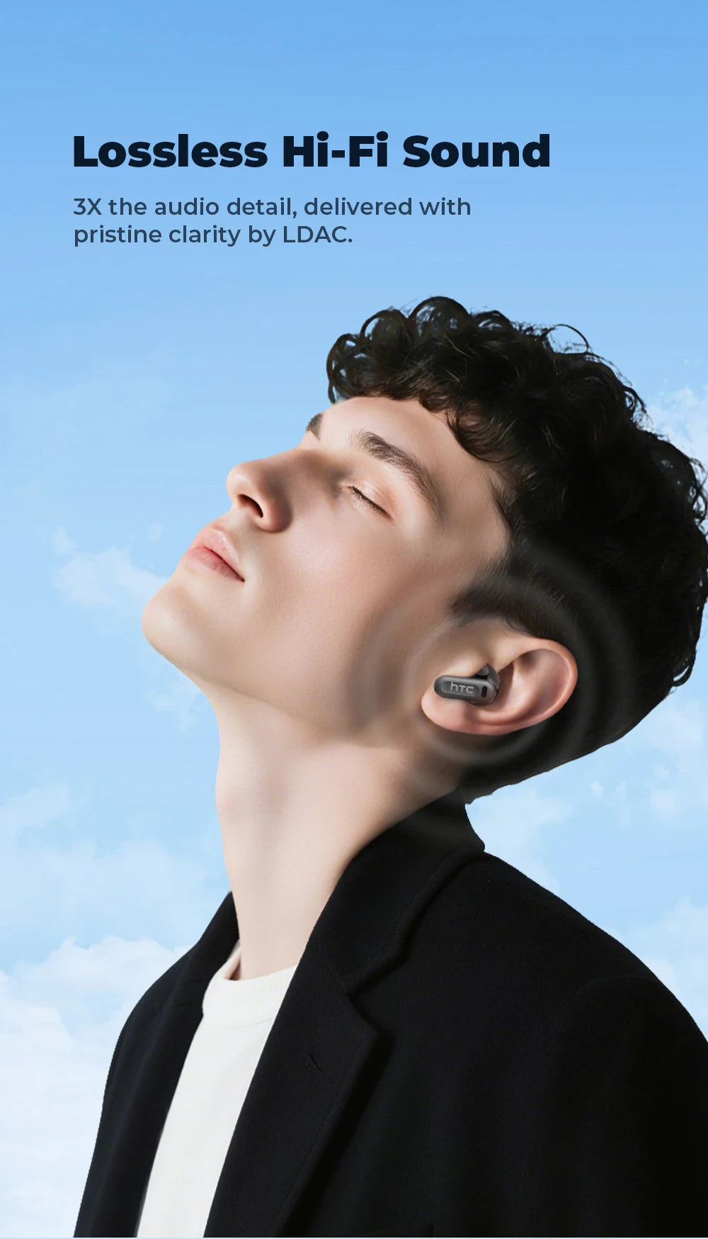 Auriculares inalámbricos Bluetooth originales HTC NE20, auriculares internos con traducción por IA, pantalla táctil multifunción LED, auriculares con reducción de ruido
