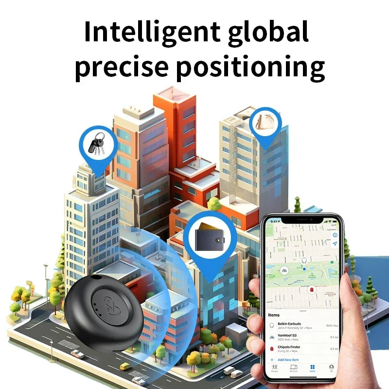 Rastreador Mini GPS inteligente con Bluetooth para sistema iOS, encontrar mi aplicación airtag, localizador de niños, bolsa de bicicleta para mascotas, dispositivo de seguimiento antipérdida
