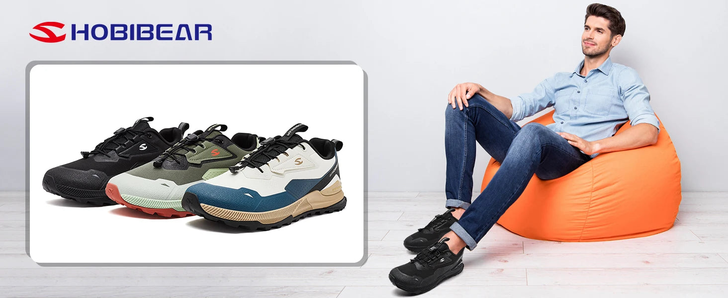 HOBIBEAR Zapatos para correr unisex, zapatillas de senderismo con banda elástica, zapatos casuales ligeros y transpirables