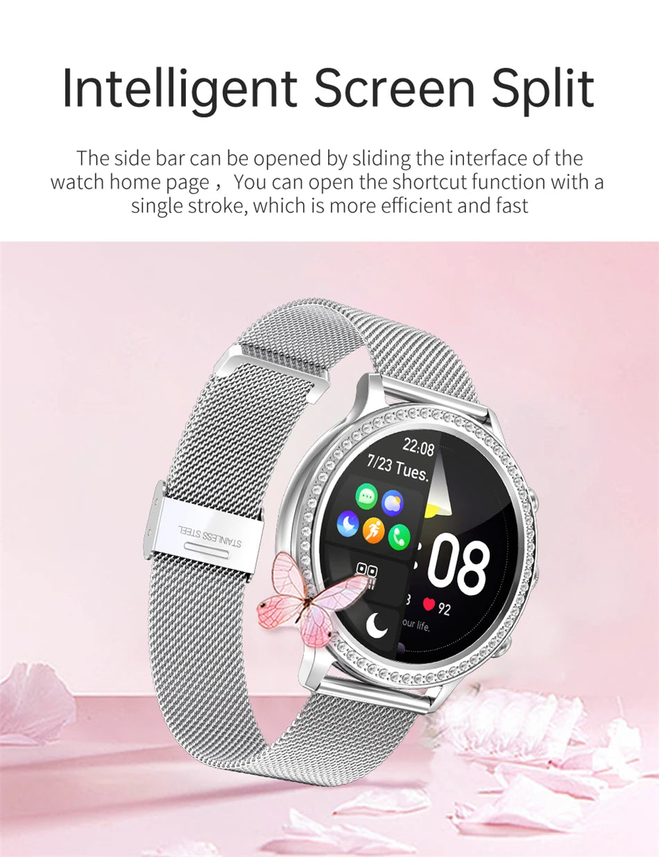 Reloj Inteligente para Mujer con Monitor Cardíaco Bluetooth