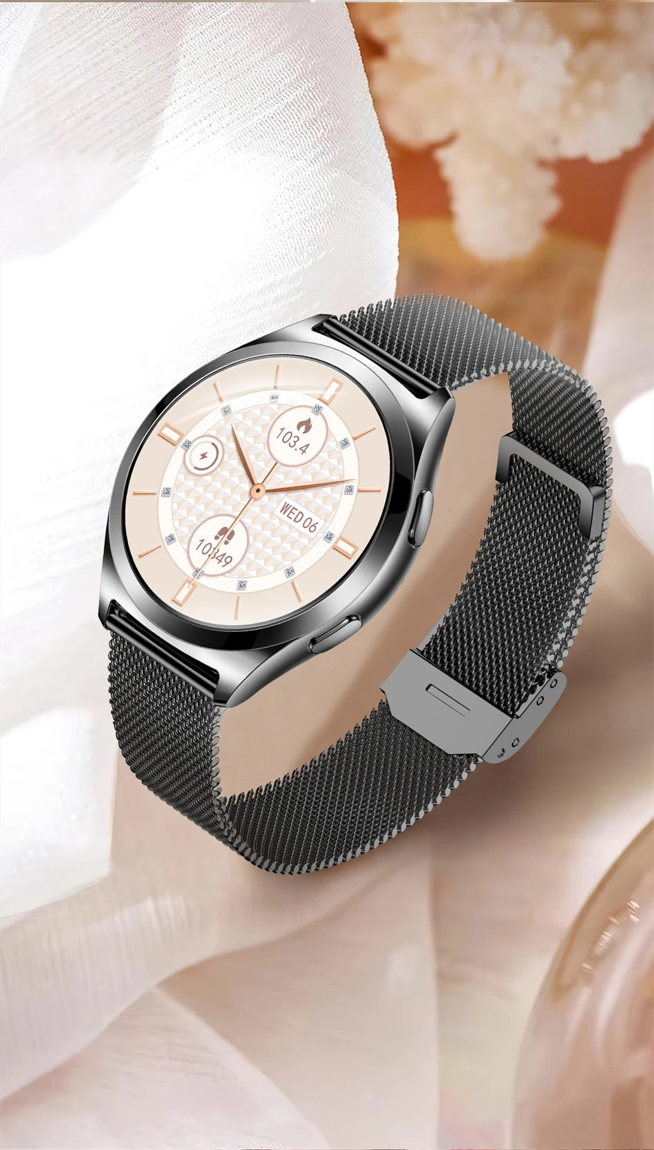 Smartwatch LIGE para mujer con pantalla HD 1,27" y monitor de salud