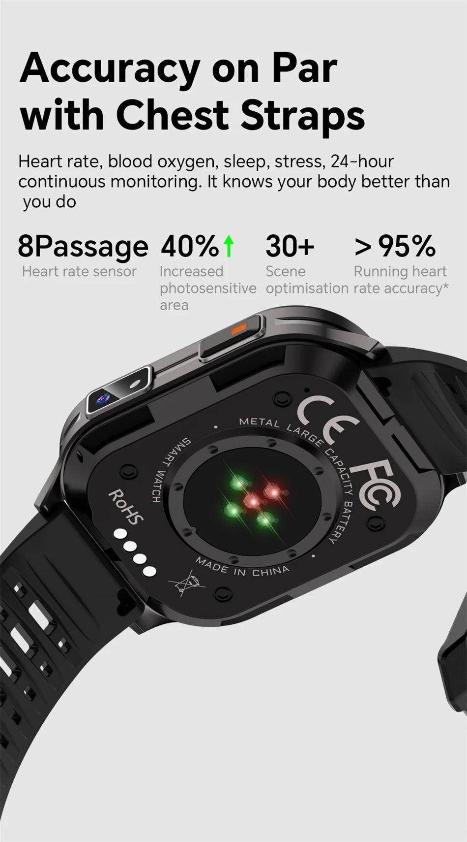 Reloj Inteligente Cámara Monitor de Salud Fitness