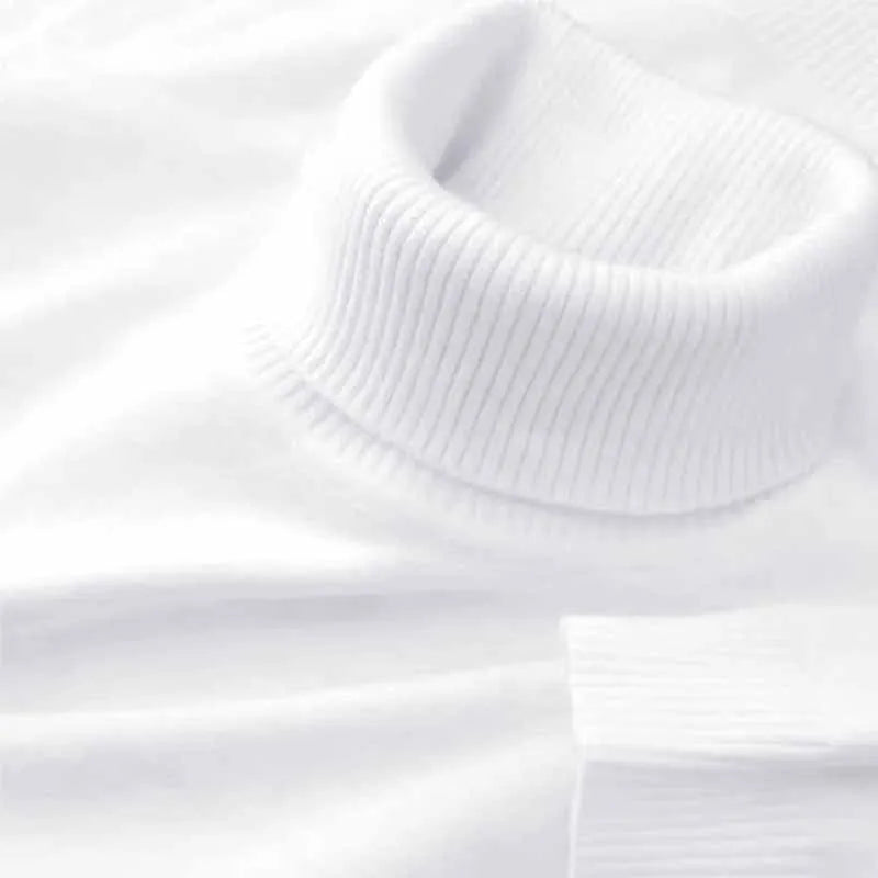 2025 nuevos suéteres de punto para hombre, jerseys transpirables de cuello alto de Color sólido, ropa de calle básica cálida para exteriores, Tops de negocios de otoño
